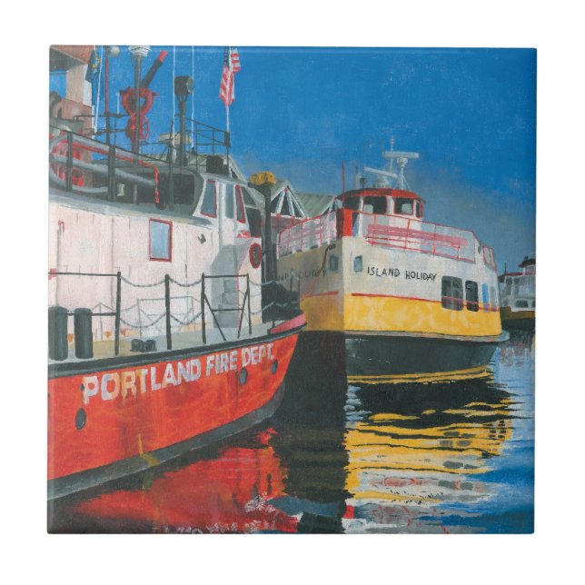 Miss Portland Fireboat und Casco Bay Ferries Fliese (Vorderseite)