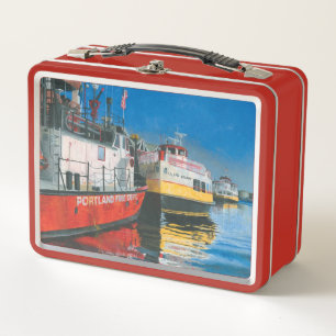Miss Portland Fireboat und Casco Bay Ferries Metall Brotdose