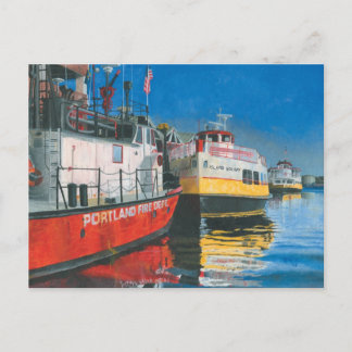Miss Portland Fireboat und Casco Bay Ferries Postkarte