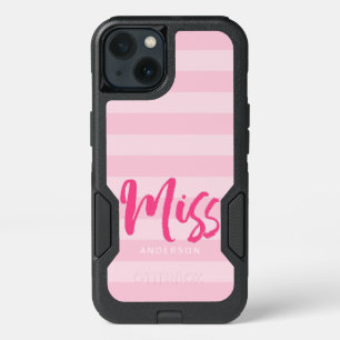 Miss Preppy Pink Streifen personalisieren mit Name