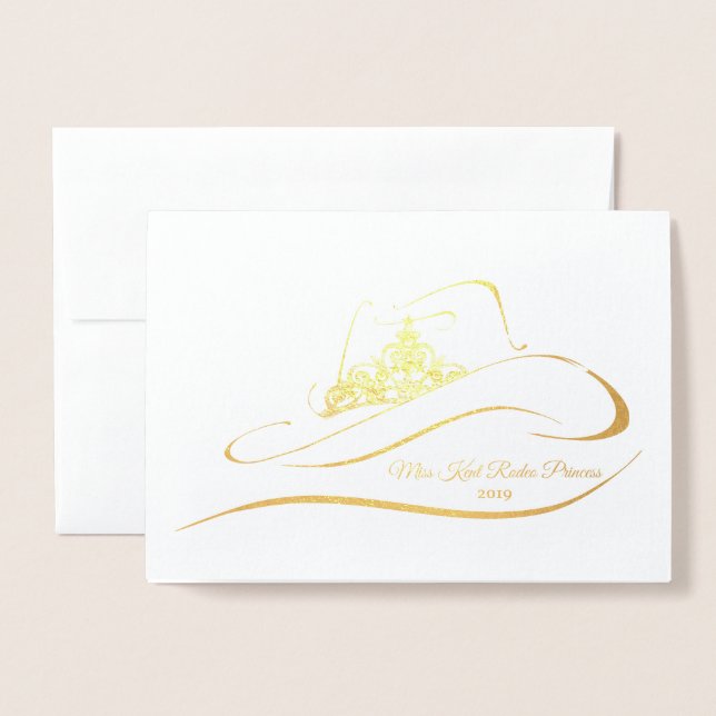Miss Rodeo Pageant Crown Foil Crown Note Card Folienkarte (Vorderseite mit Umschlag)