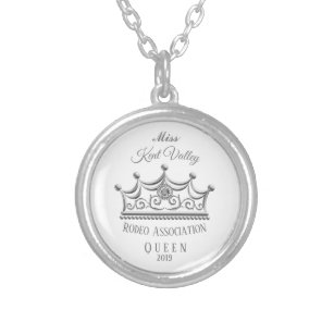 Miss Rodeo Silver Crown Necklace USA Versilberte Kette