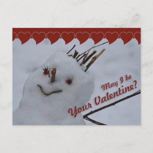 Miss Snowman CC0378 Valentine Postcard Feiertagspostkarte