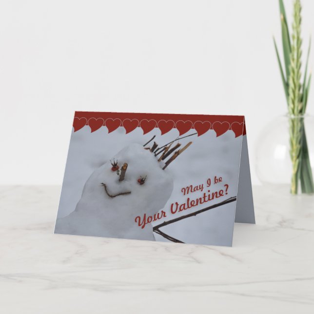 Miss Snowman CC0382 Valentine Grußkarte Feiertagskarte (Vorderseite)