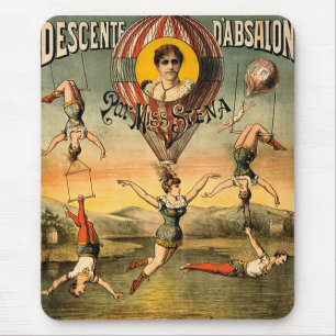 Miss Stena Flying Trapese Vintage Zirkusposter Mousepad