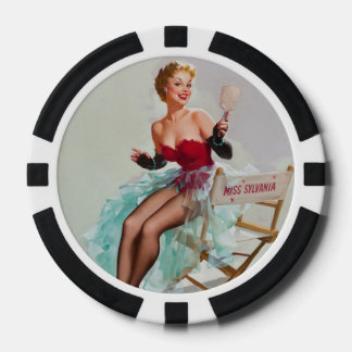 Miss Sylvania Button-Up Girl Pokerchips