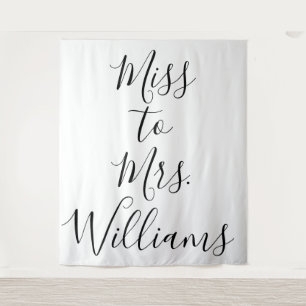 Miss to Mrs Banner Bridal Shower Hintergrund Wandteppich