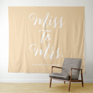 Miss to Mrs Banner Moderne Boho Junggesellinnenabs Wandteppich
