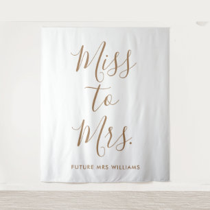 Miss to Mrs Banner Moderne Bridal Shower Dekoratio Wandteppich