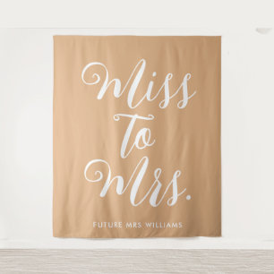 Miss to Mrs Banner Moderne Hochzeitsdusche Prop Wandteppich