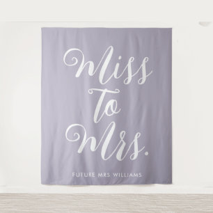 Miss to Mrs Banner Moderne Hochzeitsshower-Deko Wandteppich