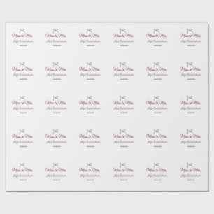 Miss to Mrs Brautparty Namen Datum Jahr Bogen Geschenkpapier