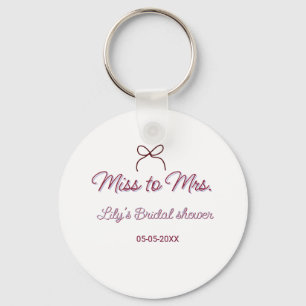 Miss to Mrs Brautparty Namen Datum Jahr Bogen Schlüsselanhänger