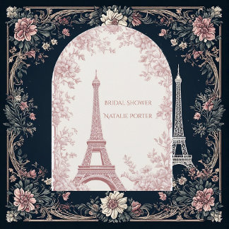 Miss to Mrs Brautparty Paris Shabby-Chic-Torbogen Einladung