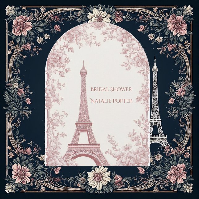 Miss to Mrs Brautparty Paris Shabby-Chic-Torbogen Einladung (Miss to Mrs Bridal Shower Paris Shabby Chic Arch Invitation)