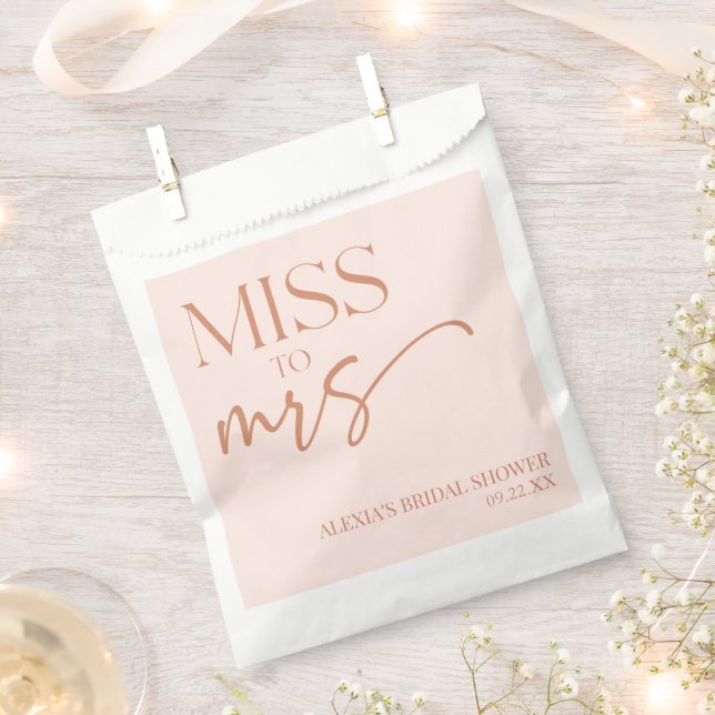 Miss To Mrs Brown Tan Boho Bohemian Bridal Shower Geschenktütchen (Ausgeschnitten)