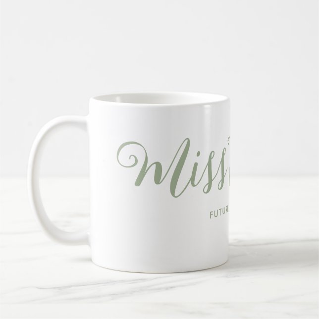 Miss to Mrs Modern Boho Script Junggesellinnenabsc Kaffeetasse (Links)