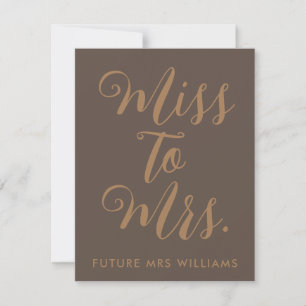 Miss to Mrs Moderne Bridal Shower  RSVP Karte