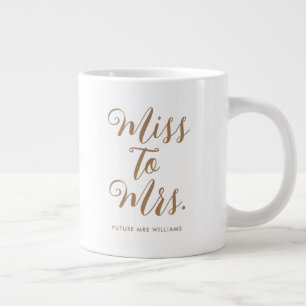 Miss to Mrs Moderne Hochzeitdusche  Jumbo-Tasse