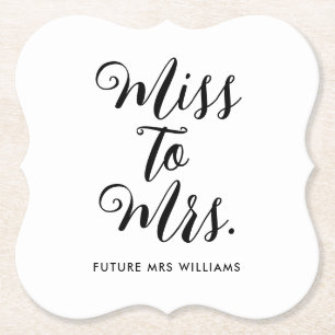 Miss to Mrs Moderne Hochzeitsparty  Untersetzer