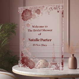Miss to Mrs Paris Bridal Shower Eiffel Tower Chic Acrylschild