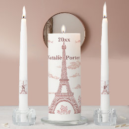 Miss to Mrs Paris Bridal Shower Eiffel Tower Pink Kerzenset