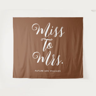 Miss to Mrs Retro Vintage Braun Junggesellinnenabs Wandteppich