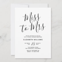 Miss To Mrs Simple Minimalistisch Brautparty Party