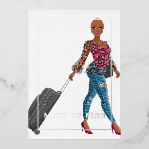 Miss to Mrs Travel Junggesellinnenabschied Denim J Folieneinladung