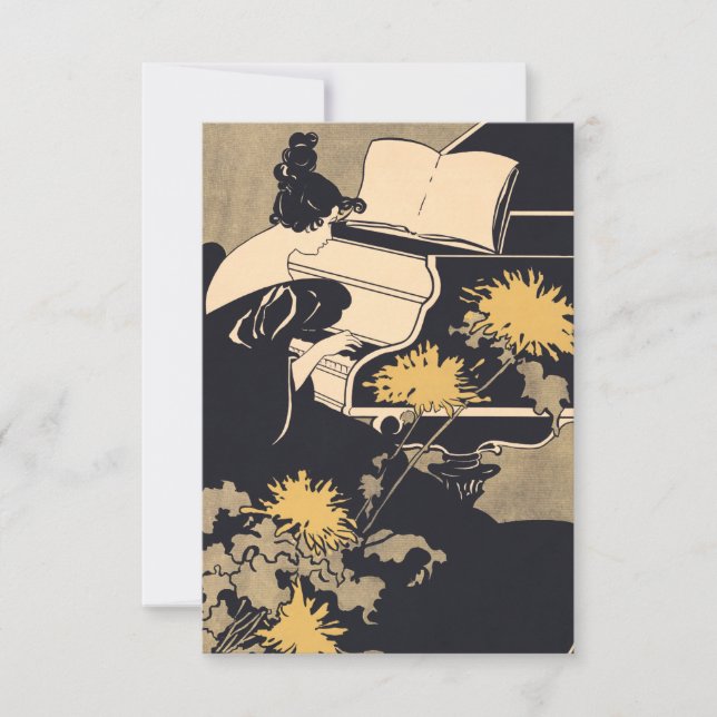 Miss Träumerei Piano, Ethel Reed Dankeskarte (Vorderseite)