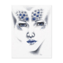 Miss Universe Alien Lady Original Art Postcard