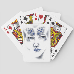 Miss Universe Beautiful Alien Woman Original Art Spielkarten