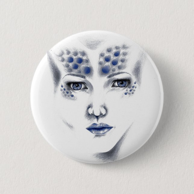 Miss Universe Lovely Alien Woman Original Art Button (Vorderseite)