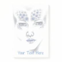 Miss Universum Alien Lady Original Art Sticky Noti