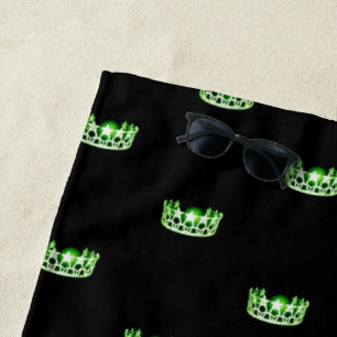 Miss USA Apple Green Crown Beach Handtuch