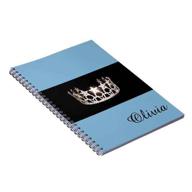 Miss USA Baby Blue Crown Notebook - Individuelle N Notizblock (Rechte Seite)