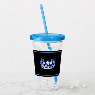 Miss USA Blue Crown Acrylic Acryltrinkbecher