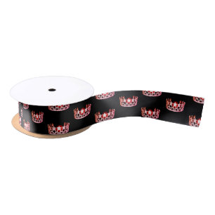Miss USA Coral Star Crown Satin Ribbon Satinband