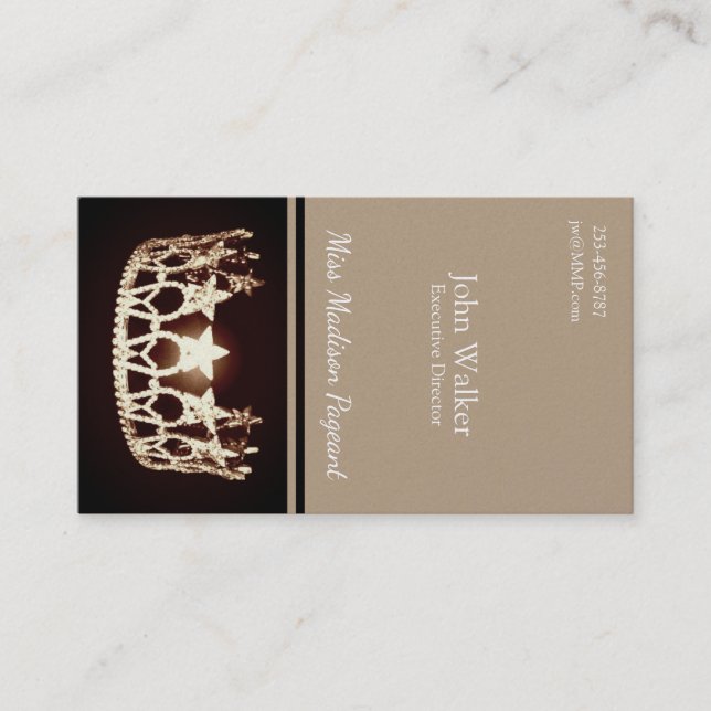 Miss USA Gold Crown Business Cards Visitenkarte (Vorderseite)