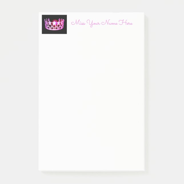 Miss USA Hot Pink Crown Post-it-Notes Post-it Klebezettel (Vorderseite)