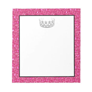 Miss USA Krone Pink Glitter Notizblock
