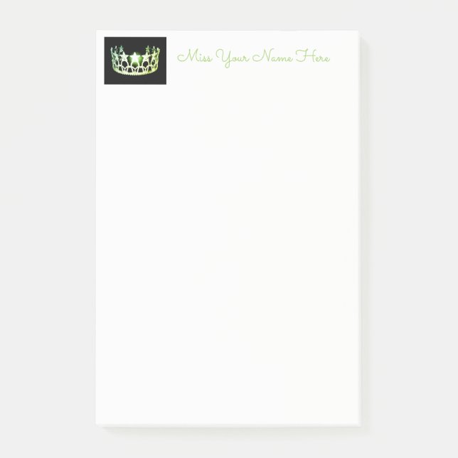 Miss USA Lime Green Crown Post-it-Notes Post-it Klebezettel (Vorderseite)