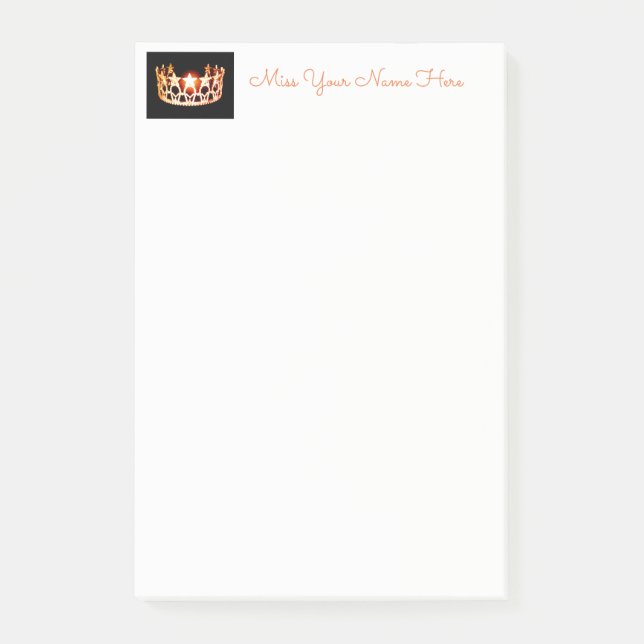 Miss USA Orange Crown Post-it-Notes Post-it Klebezettel (Vorderseite)