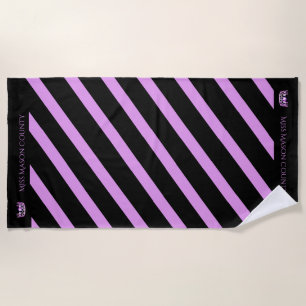 Miss USA Orchid Stripe Crown Beach Handtuch