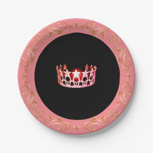Miss USA Pink Coral Crown 7" Teller