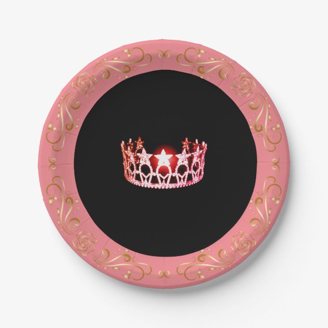 Miss USA Pink Coral Crown 7" Teller (Vorderseite)