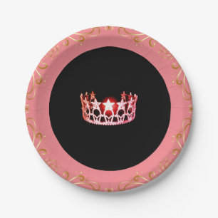 Miss USA Pink Coral Crown 7" Teller