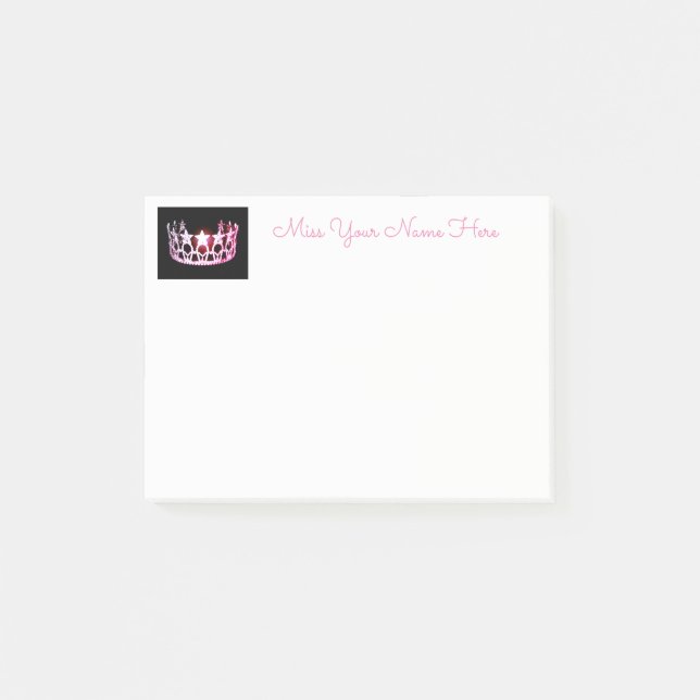 Miss USA Pink Crown Post-it-Notes Post-it Klebezettel (Vorderseite)