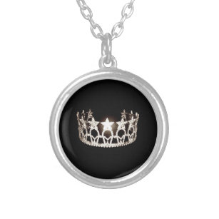 Miss USA Silver Crown Necklace Versilberte Kette