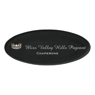 Miss USA Silver Crown Oval Name Tag Namenschild